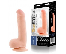 RealStick Elite — перезаряжаемый вибратор на присоске с пультом ДУ, 18.5×3.5 см