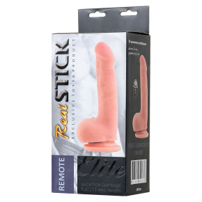 RealStick Elite &mdash; перезаряжаемый вибратор на присоске с пультом ДУ, 18.5&times;3.5 см