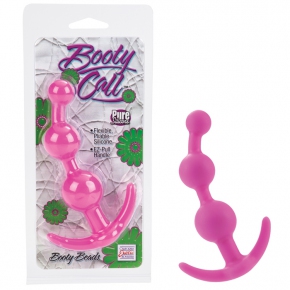 Booty Call Booty Beads, розовые — силиконовые анальные бусы, 13×3 см