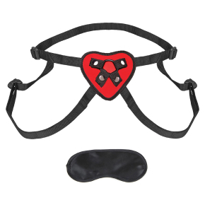 Red Heart Strap-on Harness &mdash; трусики с красным сердечком для страпона, ⌀3 и ⌀4 см