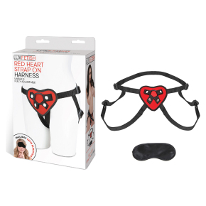 Red Heart Strap-on Harness &mdash; трусики с красным сердечком для страпона, ⌀3 и ⌀4 см