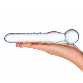 Стеклянный спиральный жезл Glas 8" Joystick Clear Glass Dildo