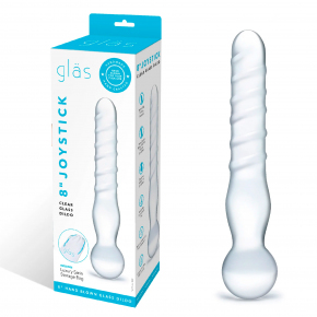 Стеклянный спиральный жезл Glas 8" Joystick Clear Glass Dildo