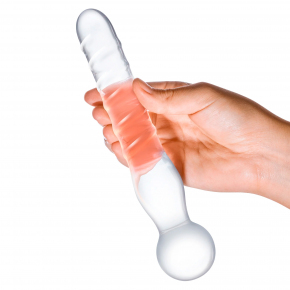 Стеклянный спиральный жезл Glas 8" Joystick Clear Glass Dildo