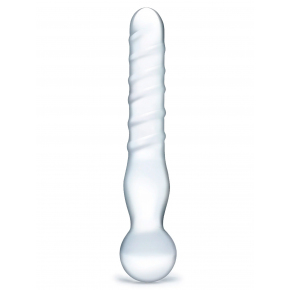 Стеклянный спиральный жезл Glas 8" Joystick Clear Glass Dildo