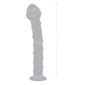 Blue Spiral Glass Dildo — стеклянный фаллоимитатор с голубой внешней спиралью, 18.5×4 см