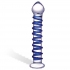 Blue Spiral Glass Dildo — стеклянный фаллоимитатор с голубой внешней спиралью, 18.5×4 см