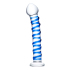 Blue Spiral Glass Dildo — стеклянный фаллоимитатор с голубой внешней спиралью, 18.5×4 см