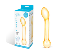 Золостистый стеклянный стимулятор Glas Honey Dripper Double Ended Anal Dildo