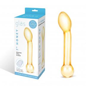 Золостистый стеклянный стимулятор Glas Honey Dripper Anal Slider