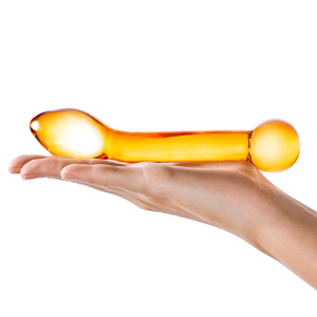 Золостистый стеклянный стимулятор Glas Honey Dripper Anal Slider