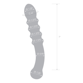 Purple Rain Ribbed Dildo — лиловый двусторонний фаллоимитатор из стекла, 22×3.5 см
