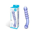 Purple Rain Ribbed Dildo — лиловый двусторонний фаллоимитатор из стекла, 22×3.5 см