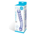 Purple Rain Ribbed Dildo — лиловый двусторонний фаллоимитатор из стекла, 22×3.5 см