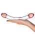 Red Head Double Dildo — изогнутый двусторонний фаллос из стекла, 22×4 см