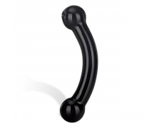 Стеклянный двусторонний стимулятор простаты Bull Black Dildo