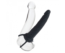 Насадка-фаллоимитатор для двойного проникновения Silicone Love Rider Dual Penetrators, черная