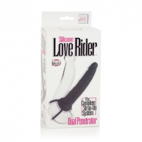 Насадка-фаллоимитатор для двойного проникновения Silicone Love Rider Dual Penetrators, черная