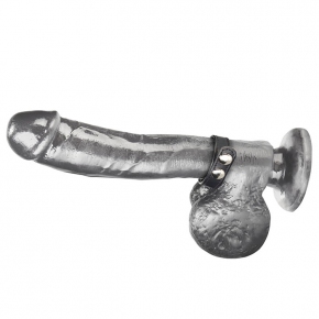 Snap Cock Ring — кольцо на пенис из искусственной кожи на клепках, ⌀4-6 см