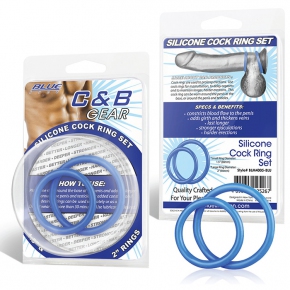 Набор силиконовых колец BlueLine Silicone Cock Ring Set, синие