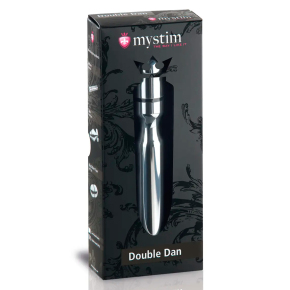 Mystim Double Dan — фаллоимитатор для интенсивного электросекса (аксессуар Mystim), 15.5×2.5 см