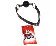 Black Ballgag — силиконовый черный кляп-шарик на ремне, ⌀4.5 см