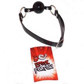 Black Ballgag — силиконовый черный кляп-шарик на ремне, ⌀4.5 см