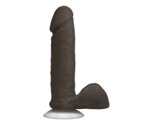 The Realistic Cock Ultraskyn 6", черный — фаллоимитатор на присоске из материала «живое тело», 17.3×4.3 см