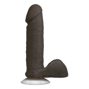 The Realistic Cock Ultraskyn 6", черный — фаллоимитатор на присоске из материала «живое тело», 17.3×4.3 см