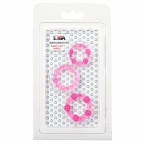 Набор стимулирующих эрекционных колец розового цвета, 3 шт.