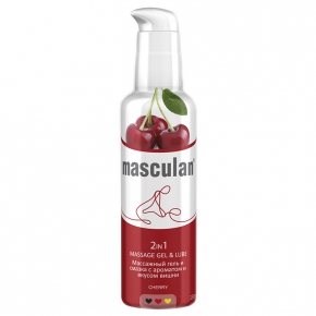 Masculan 2 in1 Massage Gel & Lube Cherry, 130 мл — гель на водной основе с ароматом и вкусом вишни