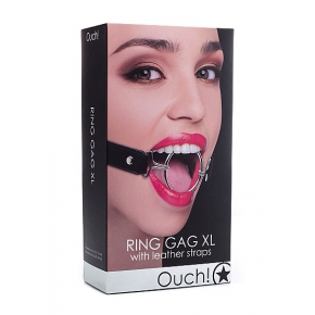 Кляп с кольцом для открытого рта Shots Media Ouch! Ring Gag XL, черный