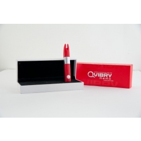 Qvibry Memo 4 Gb, красный — клиторальный вибратор с USB-памятью и 7 режимами вибрации