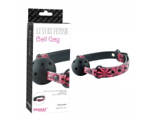 Luxury Fetish Ball Gag, красный — черный кляп-шар на красных ремешках