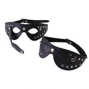 Кожаная маска с велюровой подкладкой BDSM accessories