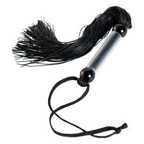 Черный мини-флоггер с резиновыми хвостами, 26 см