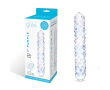 Purple Rose Nubby Dildo — двухцветный фаллоимитатор из стекла, 17.5×2.5 см
