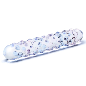 Purple Rose Nubby Dildo — двухцветный фаллоимитатор из стекла, 17.8×2.9 см