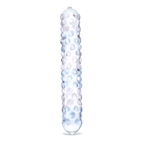 Purple Rose Nubby Dildo — двухцветный фаллоимитатор из стекла, 17.8×2.9 см