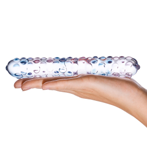 Purple Rose Nubby Dildo — двухцветный фаллоимитатор из стекла, 17.8×2.9 см