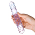 Purple Rose Nubby Dildo — двухцветный фаллоимитатор из стекла, 17.8×2.9 см