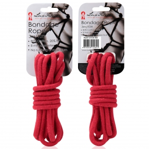 Красная хлопковая веревка для связывания, 3 м
