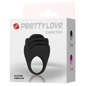Рифленое эрекционное кольцо с вибрацией Pretty Love Chester