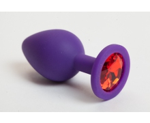 Фиолетовая силиконовая пробка с красным кристаллом, ⌀3.5 см