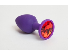 Фиолетовая силиконовая пробка с красным кристаллом, ⌀2.8 см