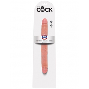 Двусторонний фаллоимитатор Pipedream King Cock 12" Slim Double Dildo, телесный