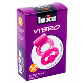 Презерватив + эрекционное виброкольцо Luxe Vibro «Бархатный Молот»