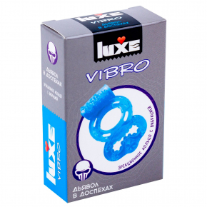 Презерватив + эрекционное виброкольцо Luxe Vibro «Дьявол в доспехах»