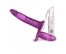 Страпон с вибрацией и пробкой Vibrating Strap-on Duo