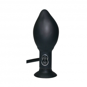 Анальный вибратор с функцией расширения True Black Vibrating Butt Plug